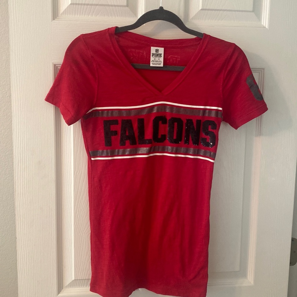 Atlanta Falcons Rare Pink by Victoria’s Secret NFL Football Sequined Tee XS